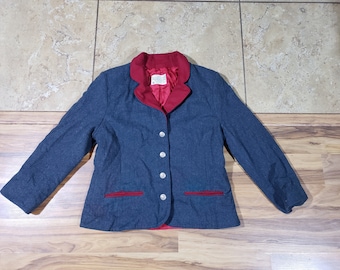 Vintage Pendleton Woman's Wool Blazer Royal Green Miss Pendleton Brand Made in USA Sz 8? Please check measurements
