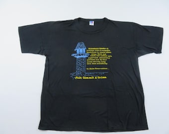 Just Commit a Crime Funny T-Shirt, USA Made XL 1990s K10