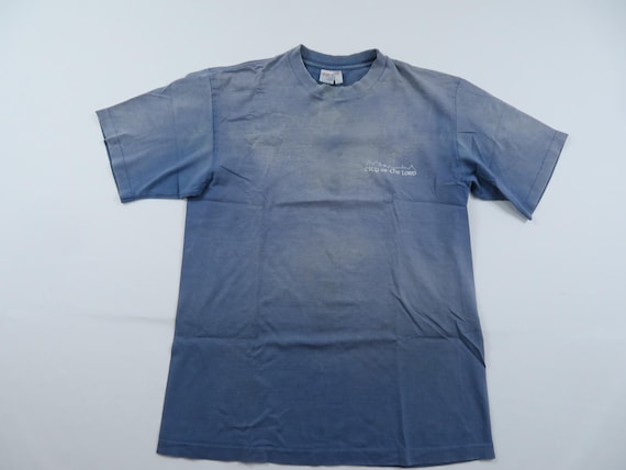 City Of The Lord Skyline Jerusalem T-Shirt Faded Distressed LookSz L 1990s K10
