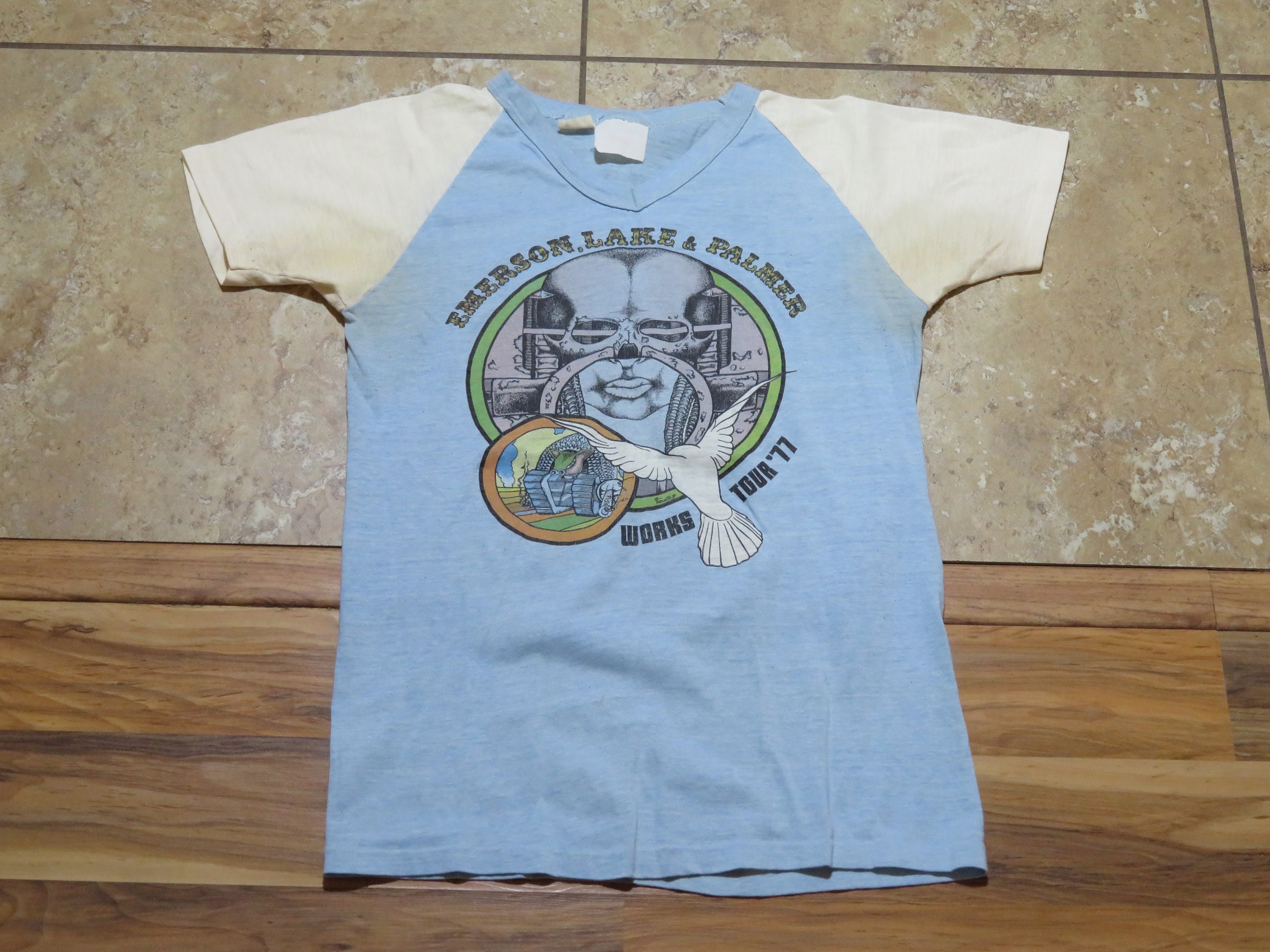 Emerson Lake Palmer 1977 Blue White T-shirt M - Etsy