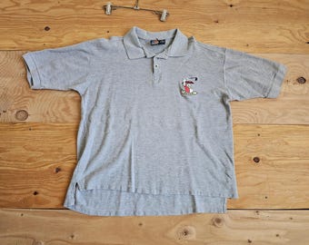 Donald Duck Poloshirt, Mickey Unlimited, Grau Gr. XL 1990er Jahre