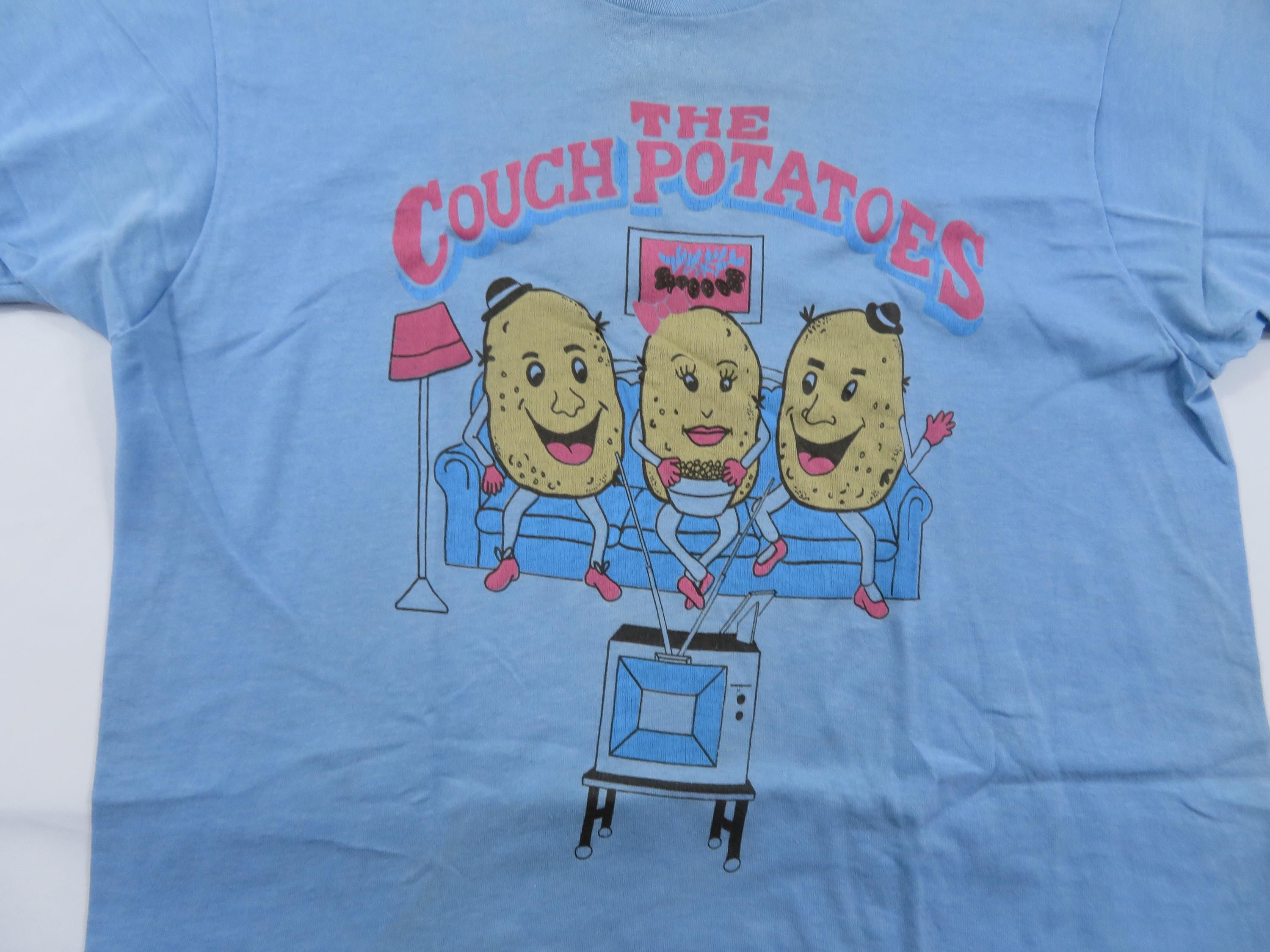 The Couch Potatoes Humorous T-shirt Blue Sz S-M? 1980s - Etsy