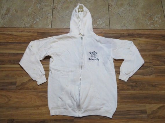 Vintage Purdue University Boilermakers White Zip up Champion