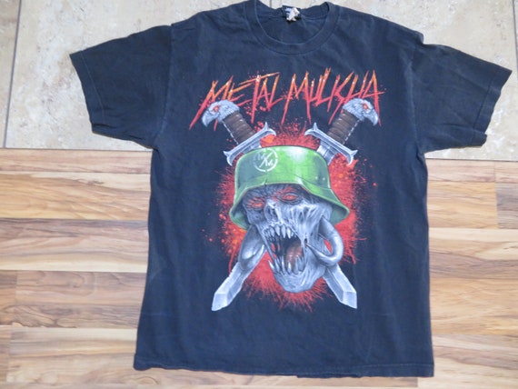 Metal Mulisha T-shirt Zombie Skull Black Red Green Sz L Motocross