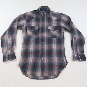 Vintage Pendleton High Grade Western Wear Schatten Karo Karo Lila Blau Beige Perle Snap Western Hemd Sz S