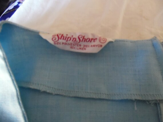 Vintage A Line Ship N Shore Blue Embroidered Line… - image 5