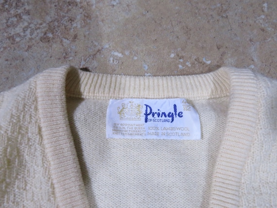 Vintage Pringle of Scotland LambsWool Sweater Bei… - image 3