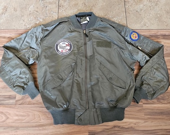 L-2 B-17 Light Flying Flight Bomber Jacket Green Sz XL Tall