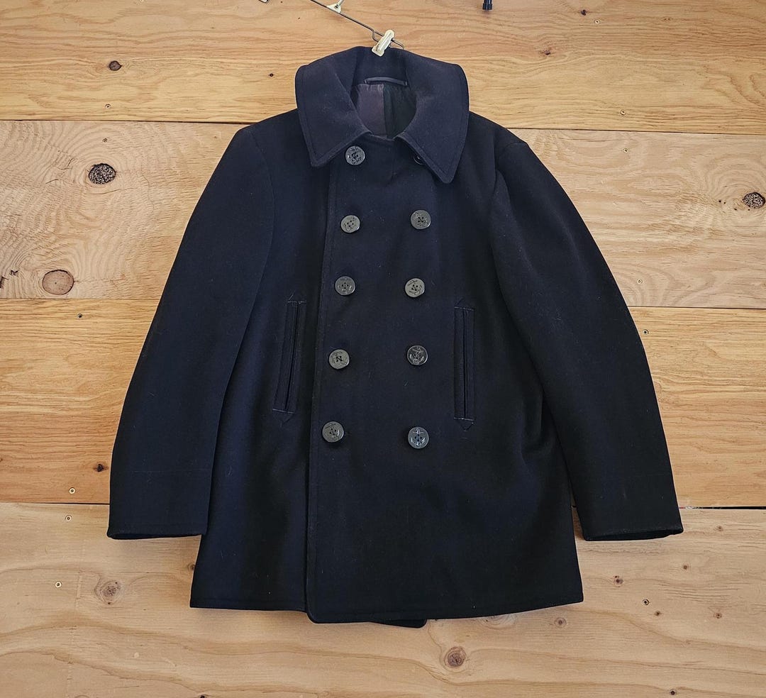 Vintage US military Pea coat  10ボタン VINTAGE RARE Us Navy Wwii 10-button Pea Coat Jacket Sz 40 - Etsy