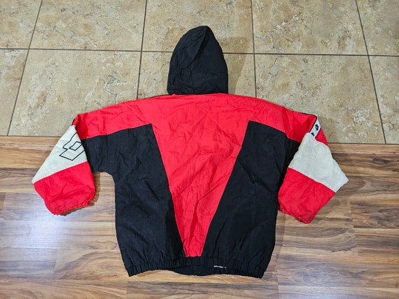Vintage 90s Lotto Full Zip Red Black White Jacket Quilt Vintage 90s Lotto Full Zip Red Black White Jacket Quilt