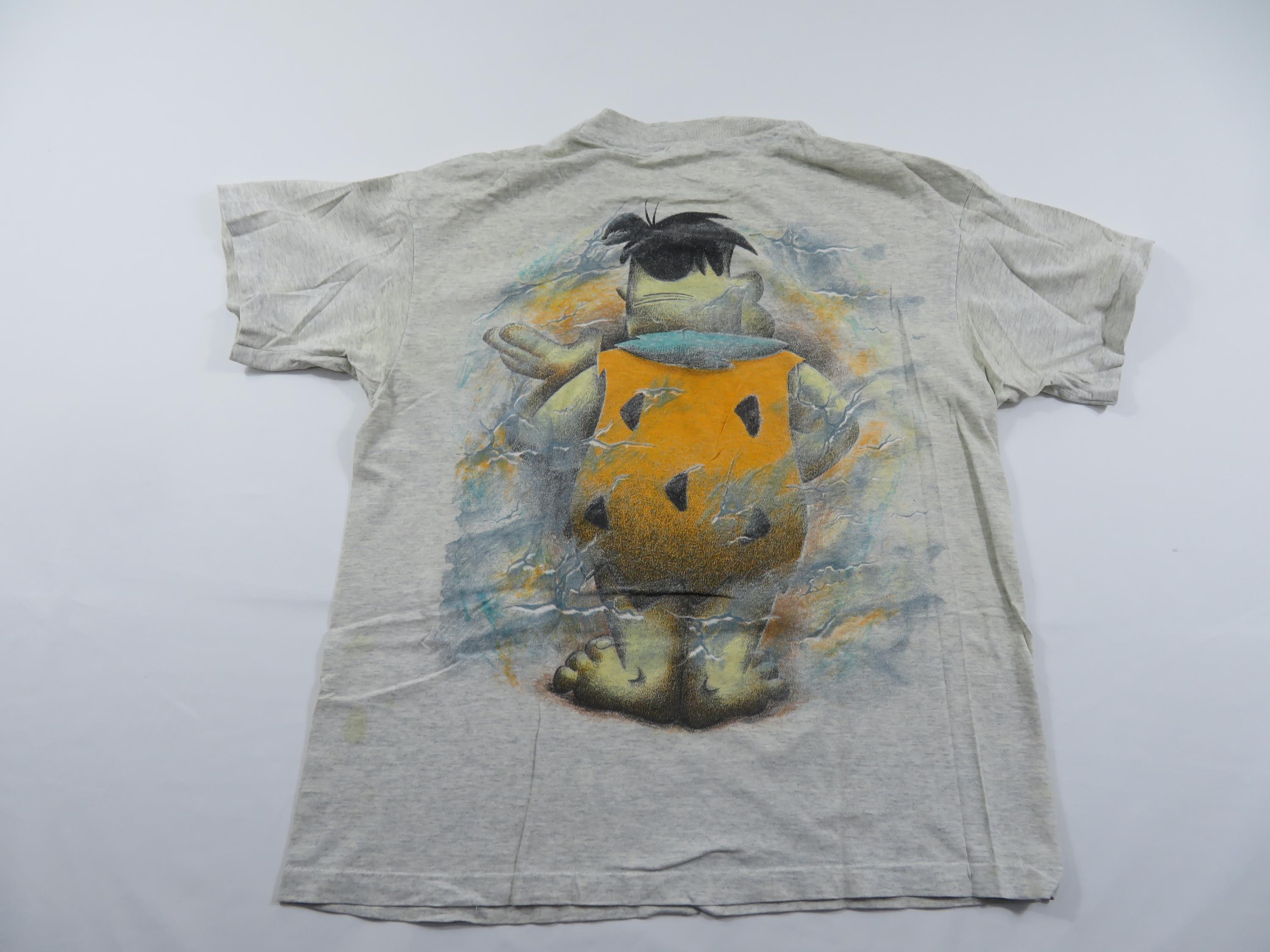 フレッド・フリントストーン グレー Tシャツ 両面プリント XLサイズ 