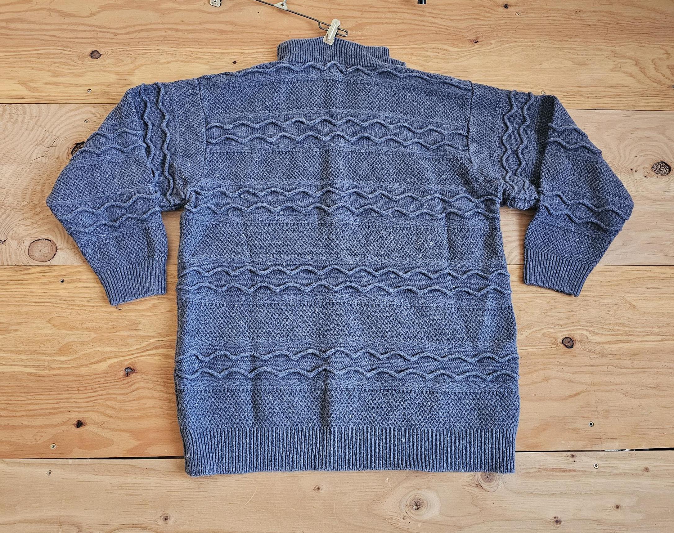 Vintage 90s St Johns Bay Knit Textured Sweater 1/4 Zip Collar