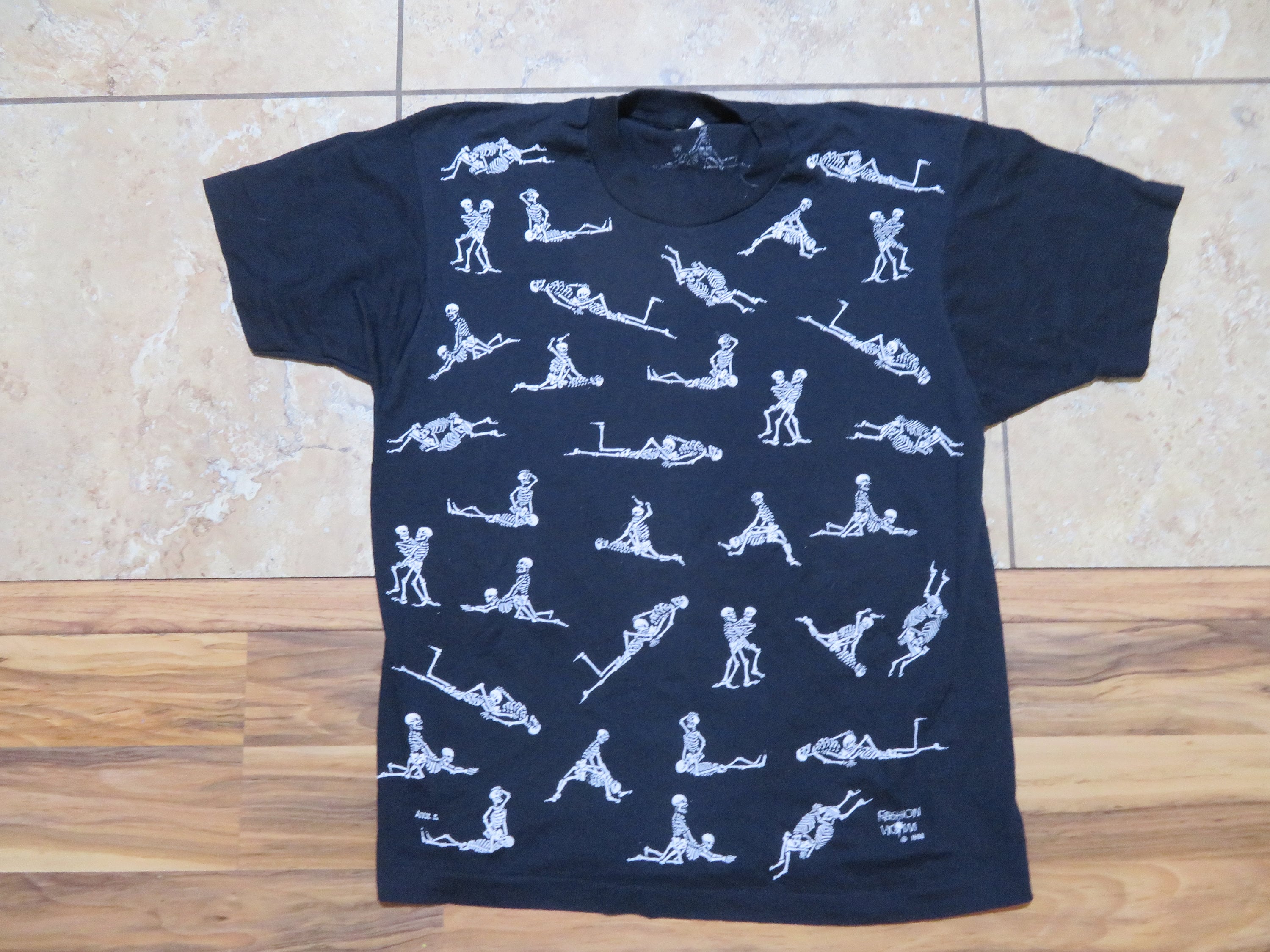 Vintage Fashion Victim Skeletons Boners Sex Positions T-shirt 50