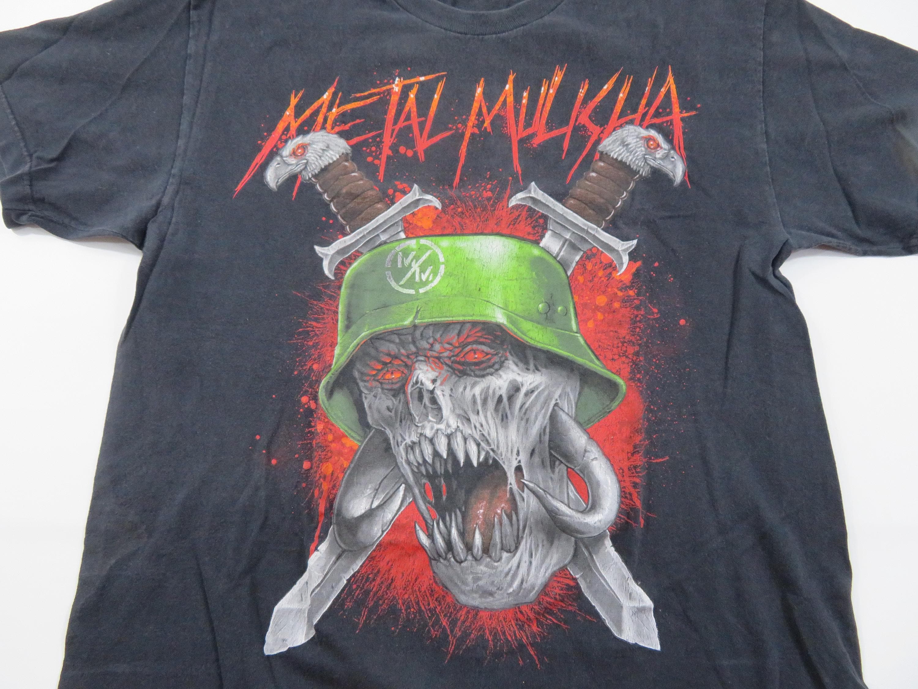 Metal Mulisha T-shirt, Zombie Skull, Black Red Green Sz L Y2K U10