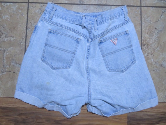 VTG GUESS Jean Shorts Light Blue Wash Made in USA… - image 2