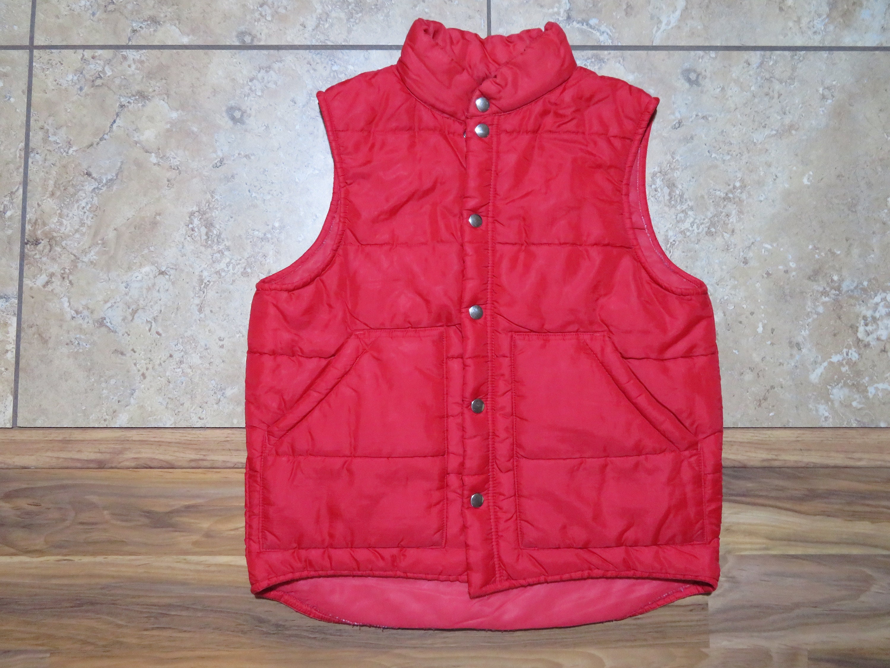 Red Puffer Vest - Etsy
