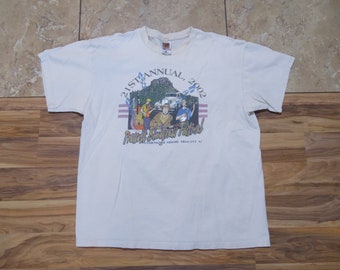 Vintage Prescott Bluegrass Festival Cartoon Style graphic Beige T-shirt SZ XL