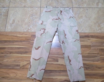 vintage Military Desert Camo Uniform Urility Pant Pantalon de combat Marron Beige Green Sz M Reg DCU