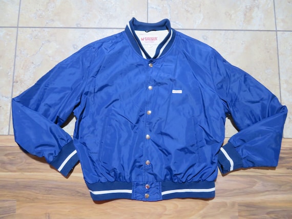 Vintage Mcgregor Baseball-style Jacket Fleece Lined Blue