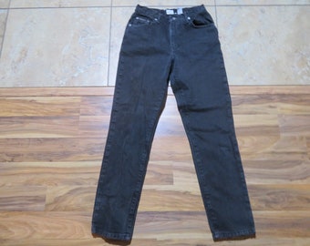 Vintage Calvin Klein Jeans Black Dark Wash Denim Sz 8  Measured  26x29  High Waist Rise