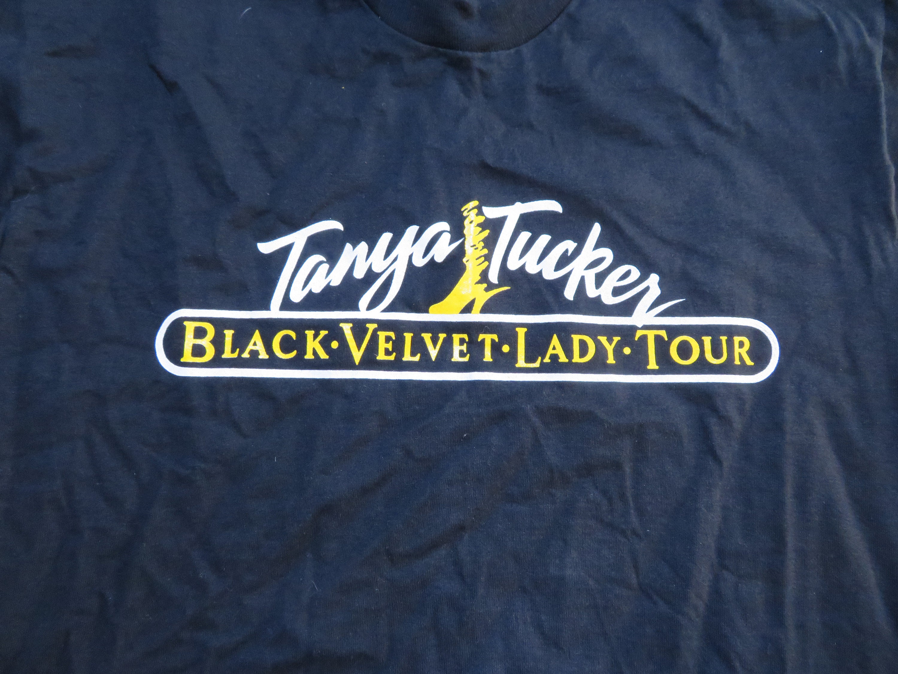 Vintage 90's Tanya Tucker Black Velvet Lady Tour Concert T Shirt 2XL