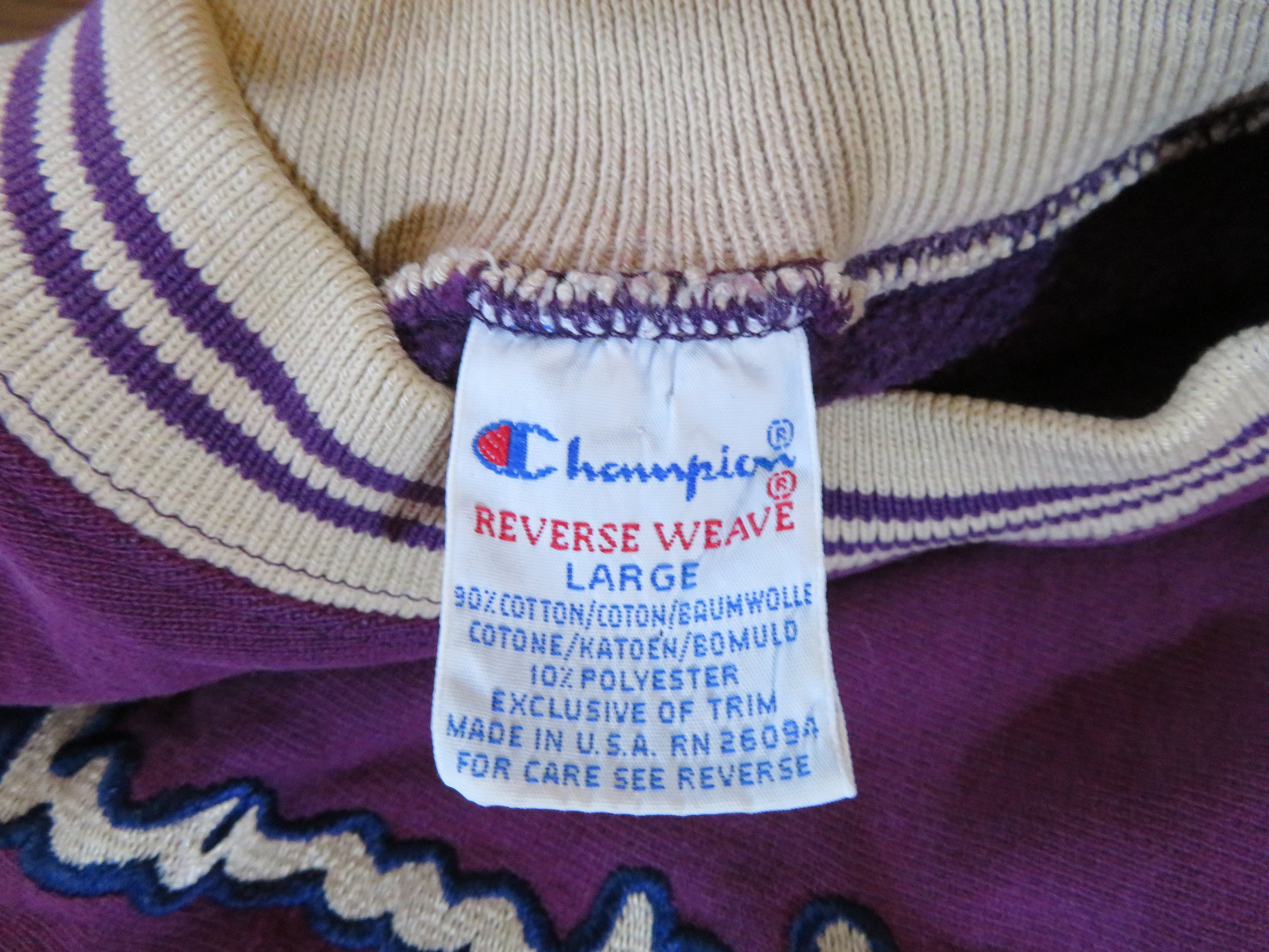 Vintage Champion Spellout Reverse Weave Purple Sweatshirt Sz Vintage Champion Spellout Reverse Weave Purple Sweatshirt Sz