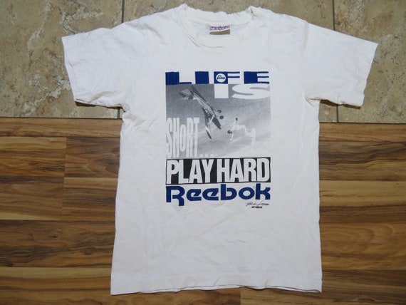 Vintage Life is Short Play Hard Reebok Sky Surfer T-shirt Patrick