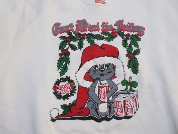 VTG Coca Cola Christmas Sweatshirt 50/50 Can't Be… - image 2