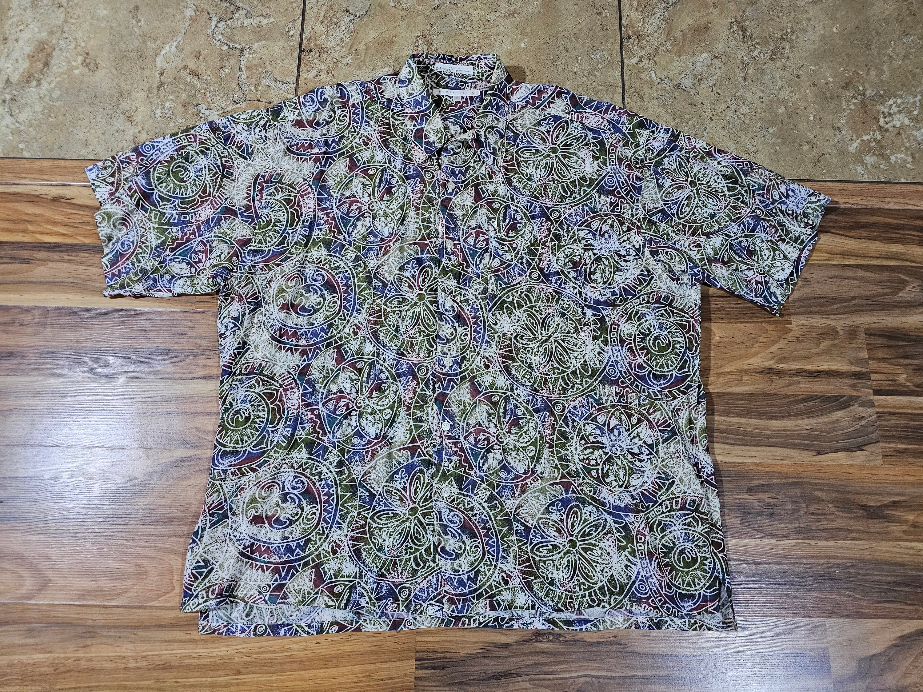 Vintage Perry Ellis Abstract Graphiti Style Design 1990s
