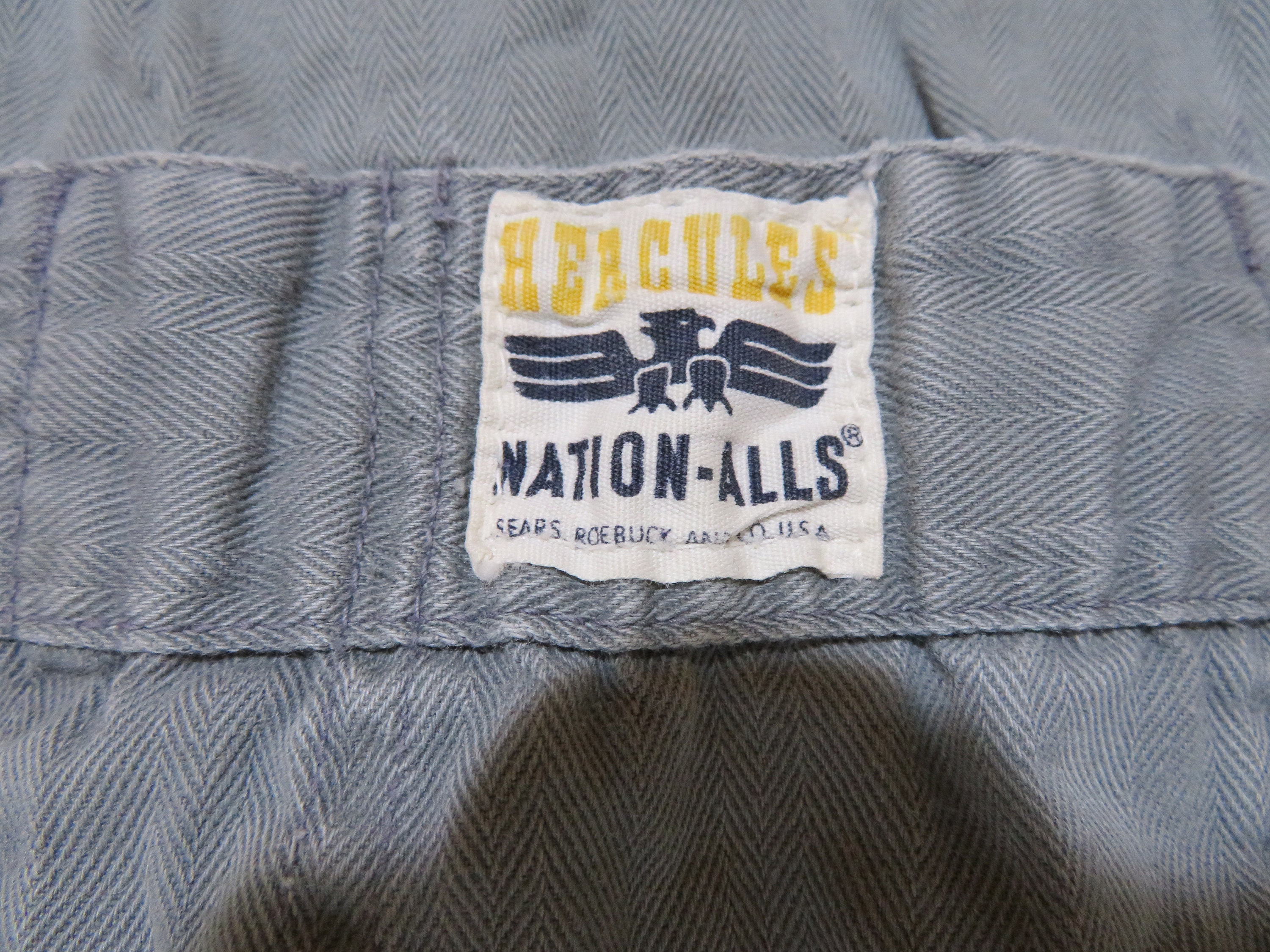 Vintage Sears Hercules Nation-alls Coveralls HBT Grayish Green