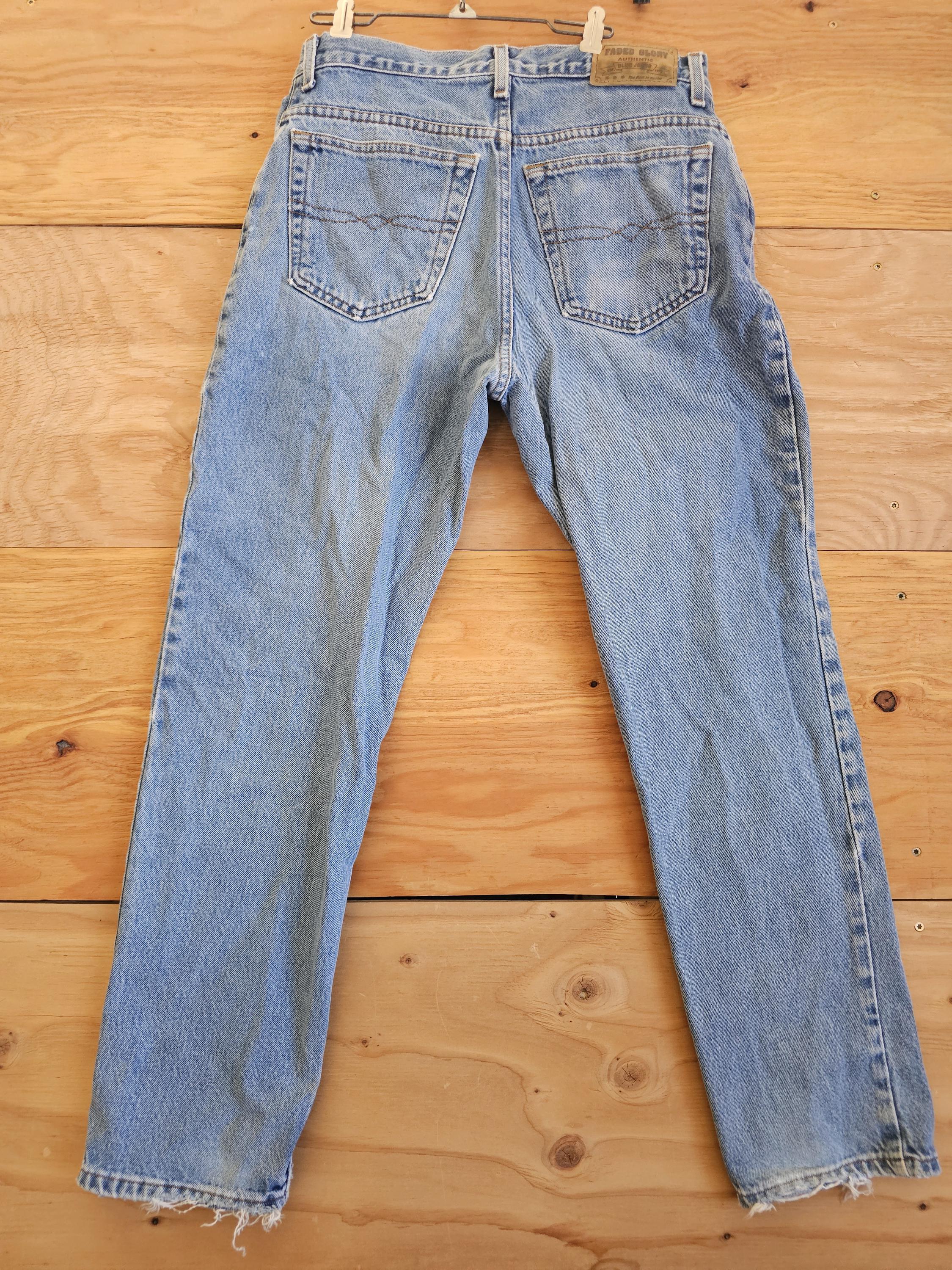 Vintage 90s Faded Glory Jeans Light Wash Blue Sz 33x30 Made in USA
