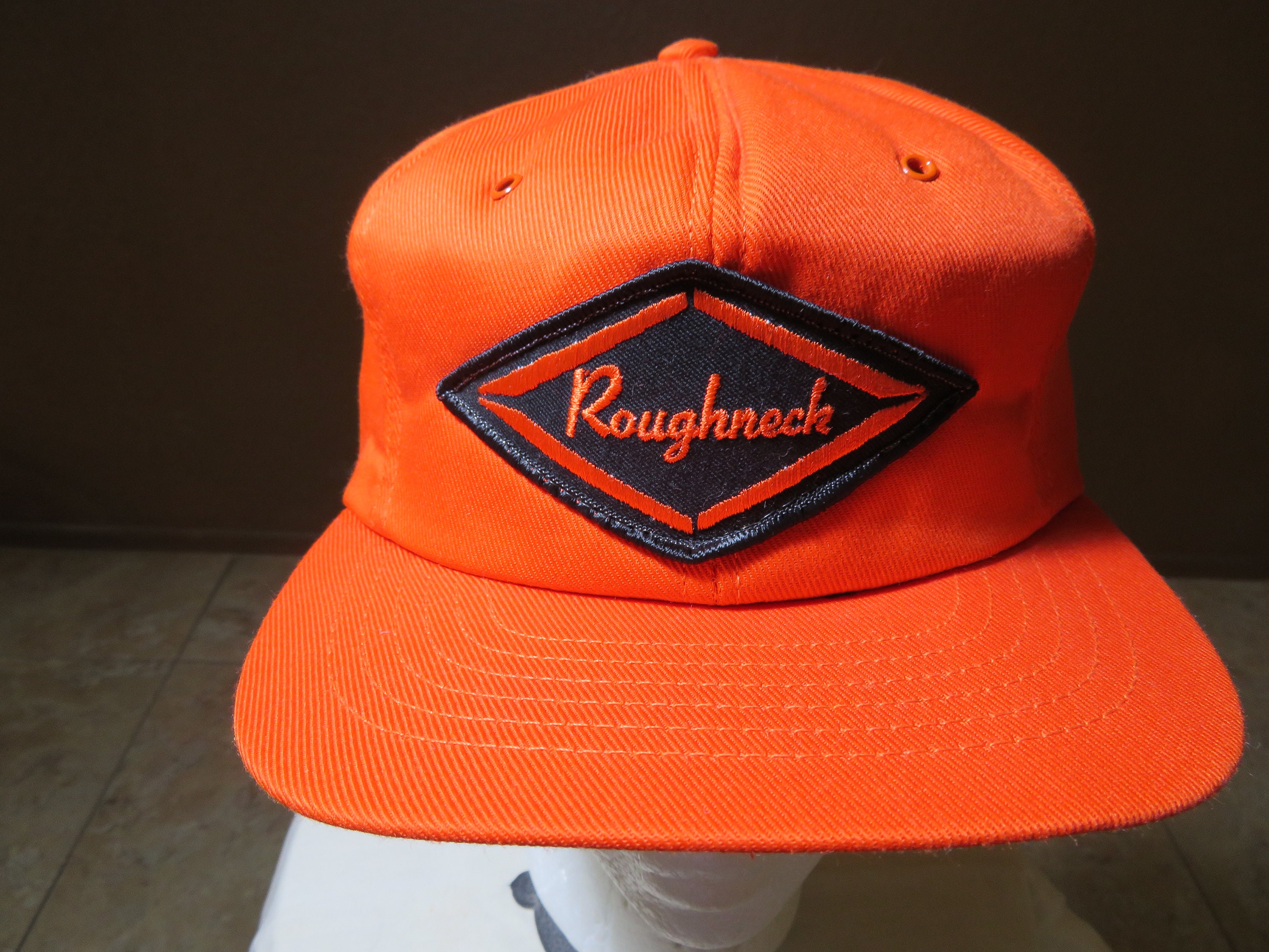 Vintage NWOT Roughneck Trucker Hat Cap Twill Orange Black - Etsy Sweden