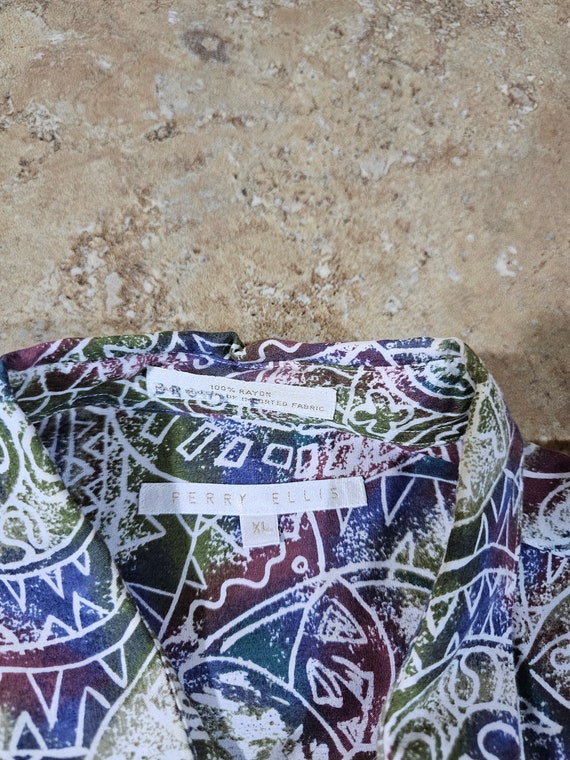 Vintage Perry Ellis Abstract Graphiti Style Design 1990s
