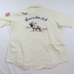 DC Brand Pearl Snap Shirt Western Big Man Rockabilly Beige Purple Sz 3XL 1980s