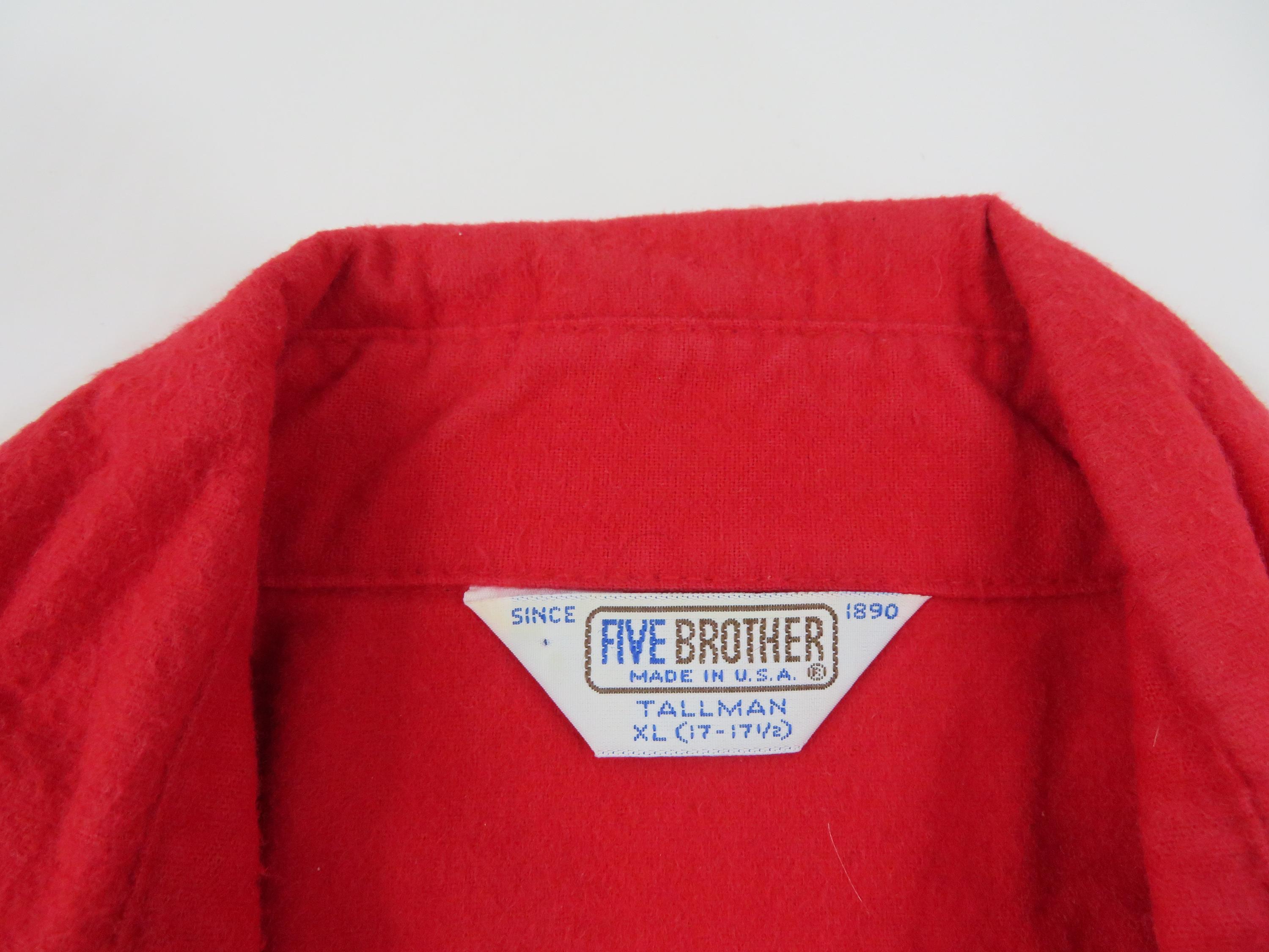 Five Brother Flannel Shirt Red Button up Sz Tall XL 17-17 1/2
