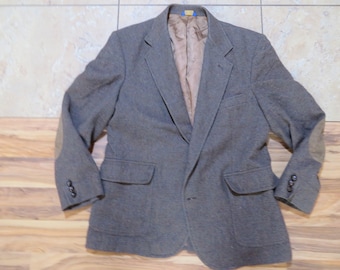 Vintage Pendleton Wool Sport Coat Blazer Brown Tweed Made in USA Sz 44 Jacket