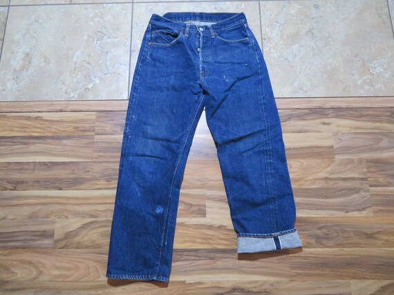 Vintage Levis 501 Big E Redlines Selvedge Dark Was