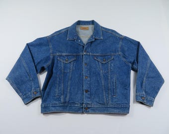 Chaqueta Levis, modelo 70507, denim azul, fabricada en EE. UU., talla XL, ligeramente holgada. Ver medidas. Años 80.