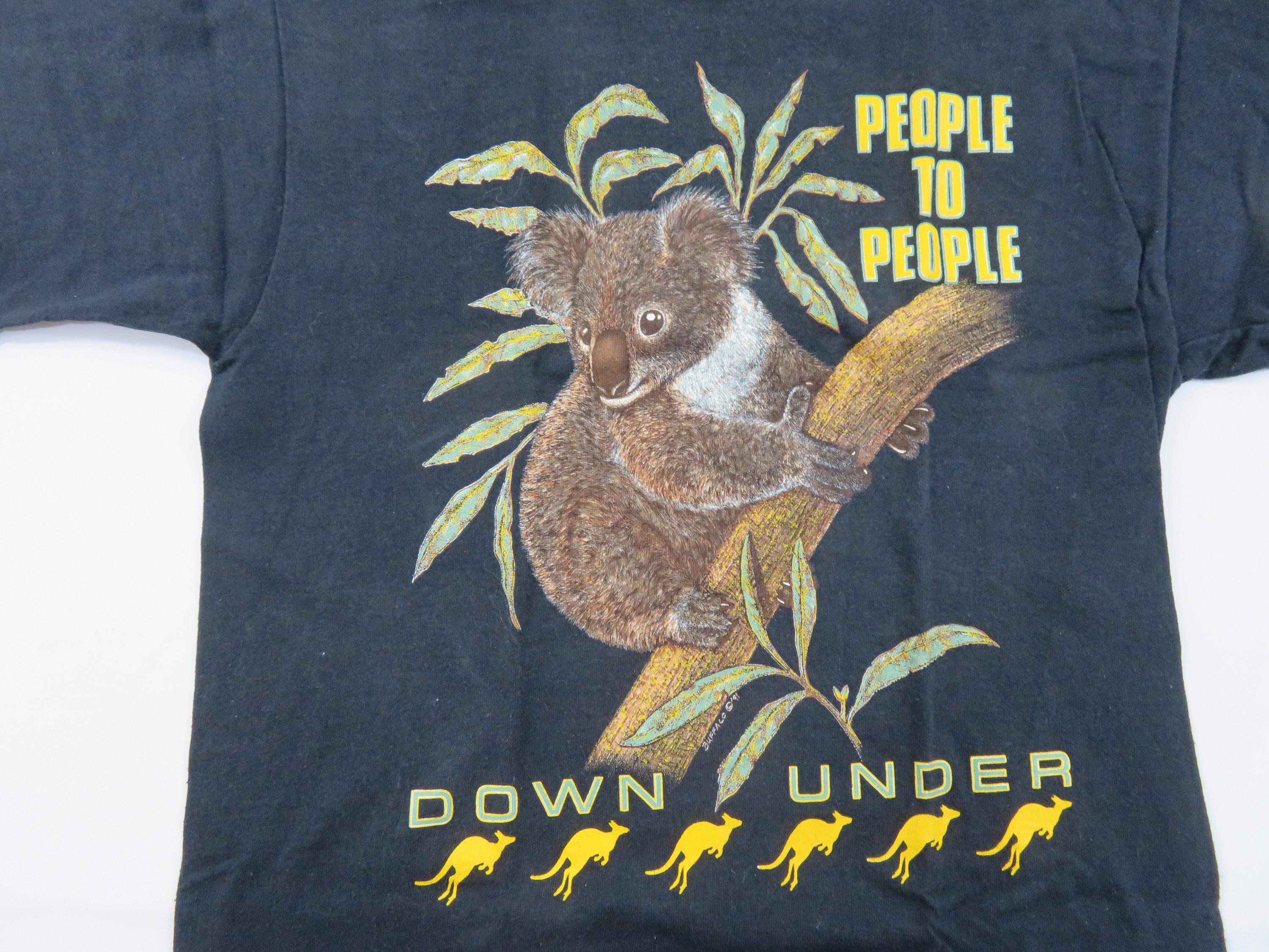90年代コアラTシャツ、ピープル・トゥ・ピープル・ダウン・アンダー 