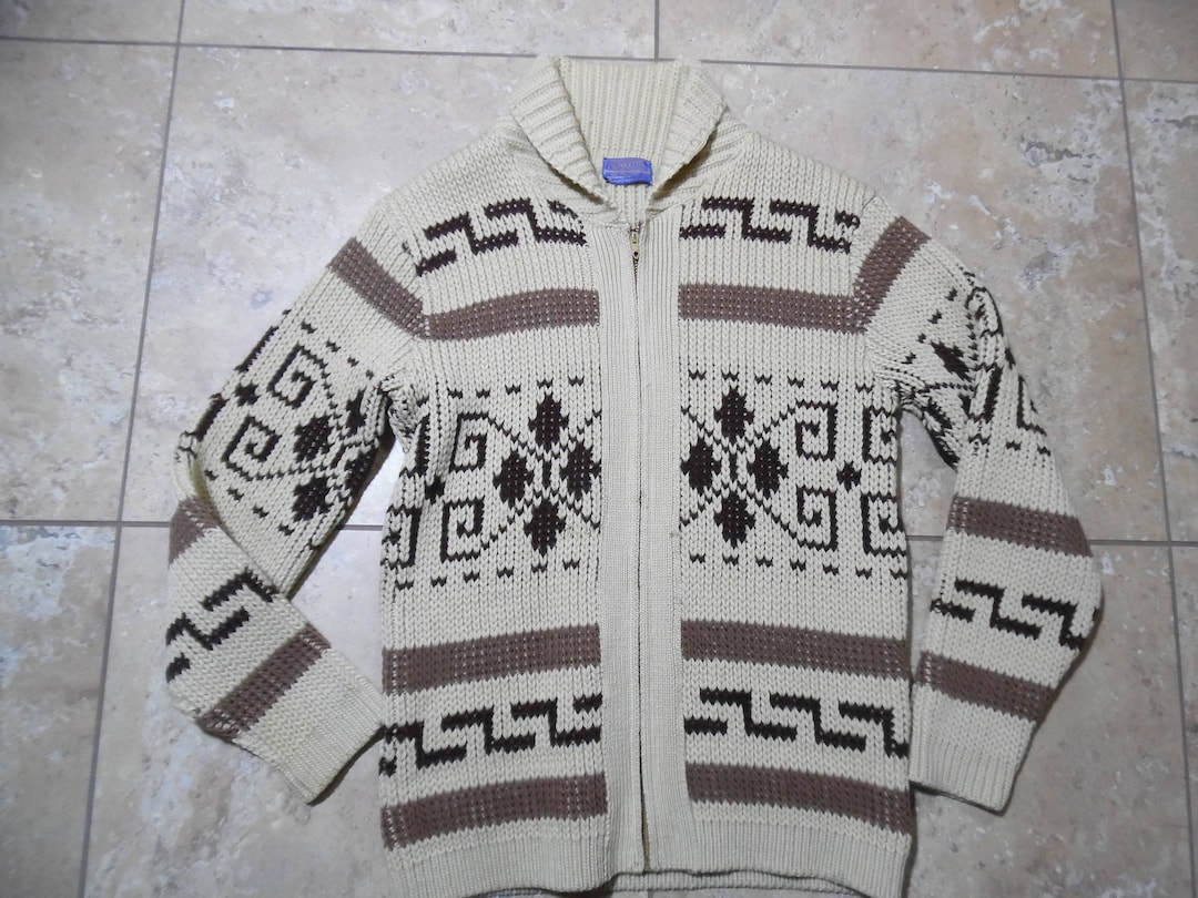 VTG Pendleton BIG LEBOWSKI Dude Cardigan Sweater Cowichan - Etsy