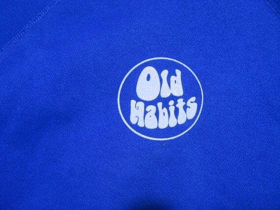 Vintage Old Habits Blue Sweatshirt Sweater 50/50 … - image 2