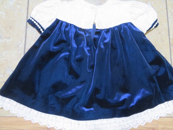 VTG Cute! Bonnie Jean of NY Toddlers Dress Navy B… - image 2