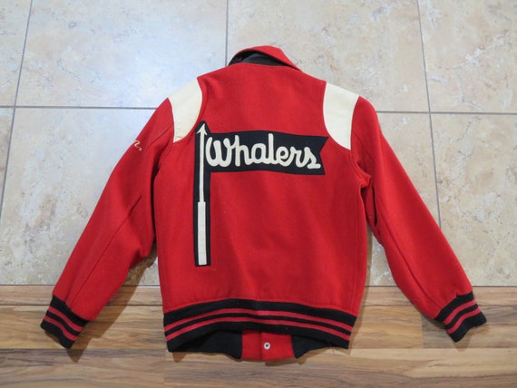 Vintage 1940s Whalers Letterman Varsity Jacket Co… - image 1