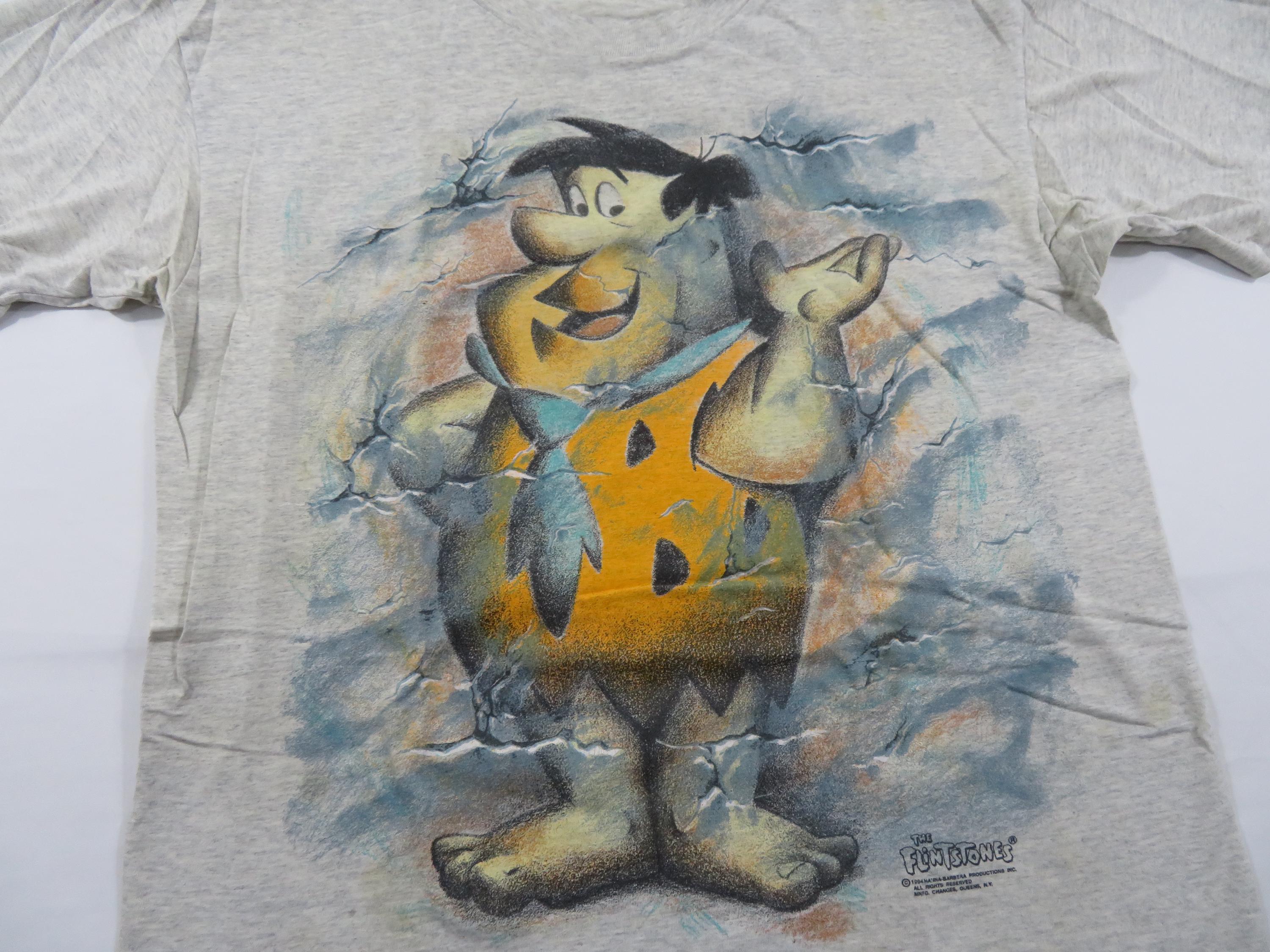 フレッド・フリントストーン グレー Tシャツ 両面プリント XLサイズ 