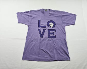 Camiseta con estampado de gatitos de los 90, lavanda de doble cara, talla M