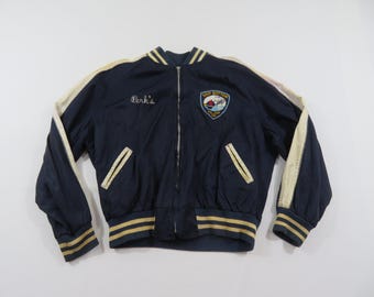 Ship Bottom Volunteer Fire Department 1960s Jacket Sz L-XL Blue White UU10