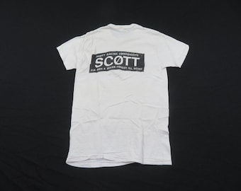 Camiseta Scott Racing Components Factory Rep, dupla face, branca, tamanho P (y10)