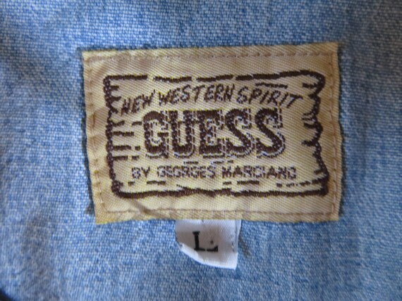 Vintage GUESS Western Denim Pearl Snap Shirt New … - image 3