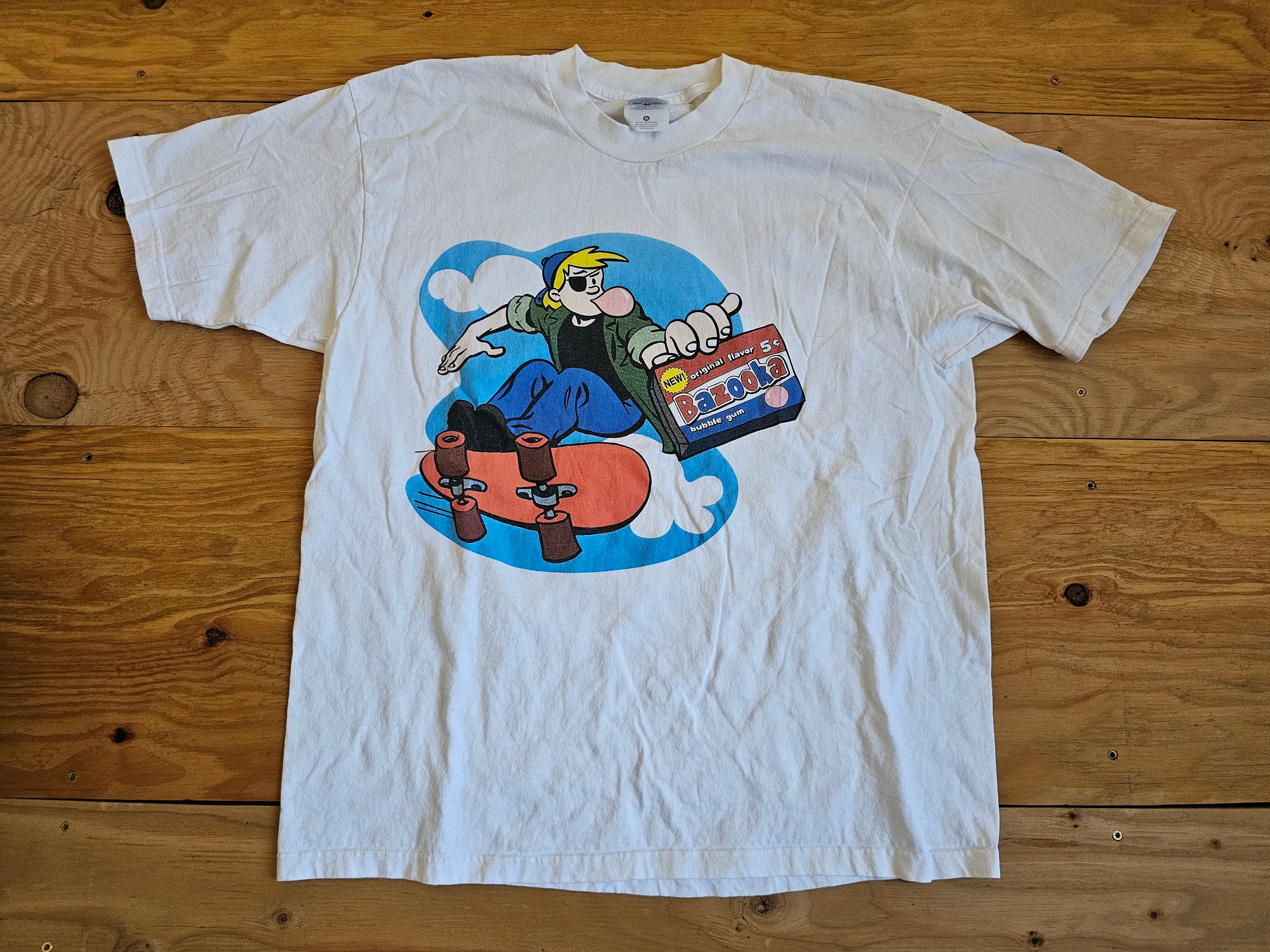 Bazooka Joe T-shirt, Topps Baseball Cards Graphic, XL Y2K - Etsy