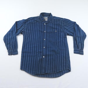 ウェア 80s  atp made in usa XL Flip Flop Casual Shirt, Blue Striped Button-up Sz M 1980s A10 - Etsy
